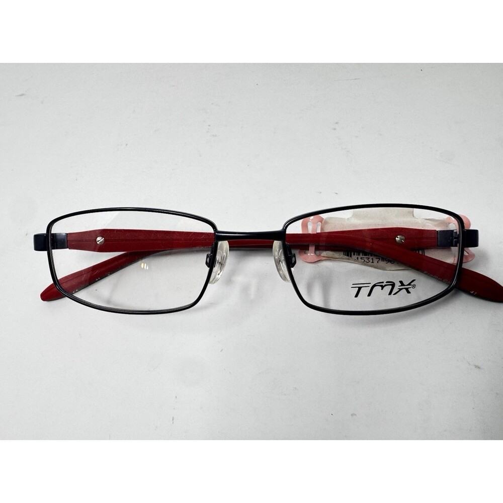 Timex TMX Pocket Eyeglass Frames Black Red 49-17-135 Demo Lens
